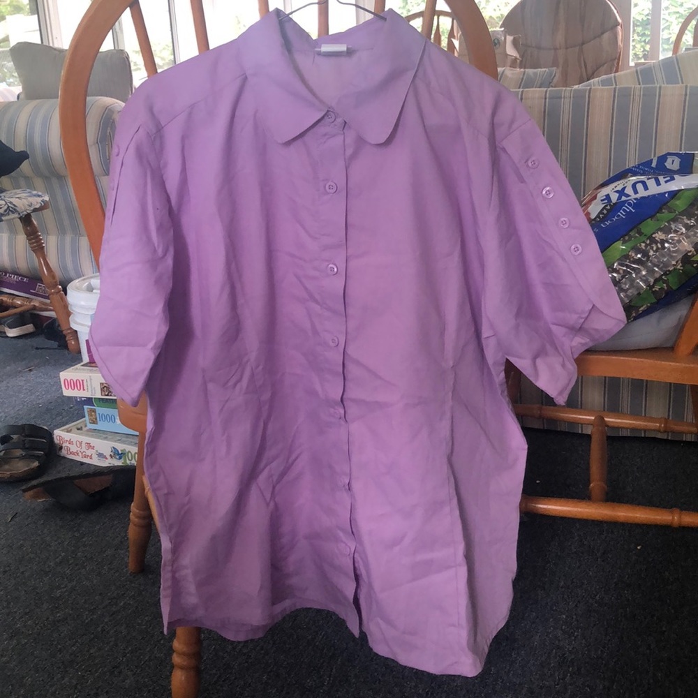 WOMENS AMERICAN SWEETHEART TOP SIZE L PURPLE NWOT
